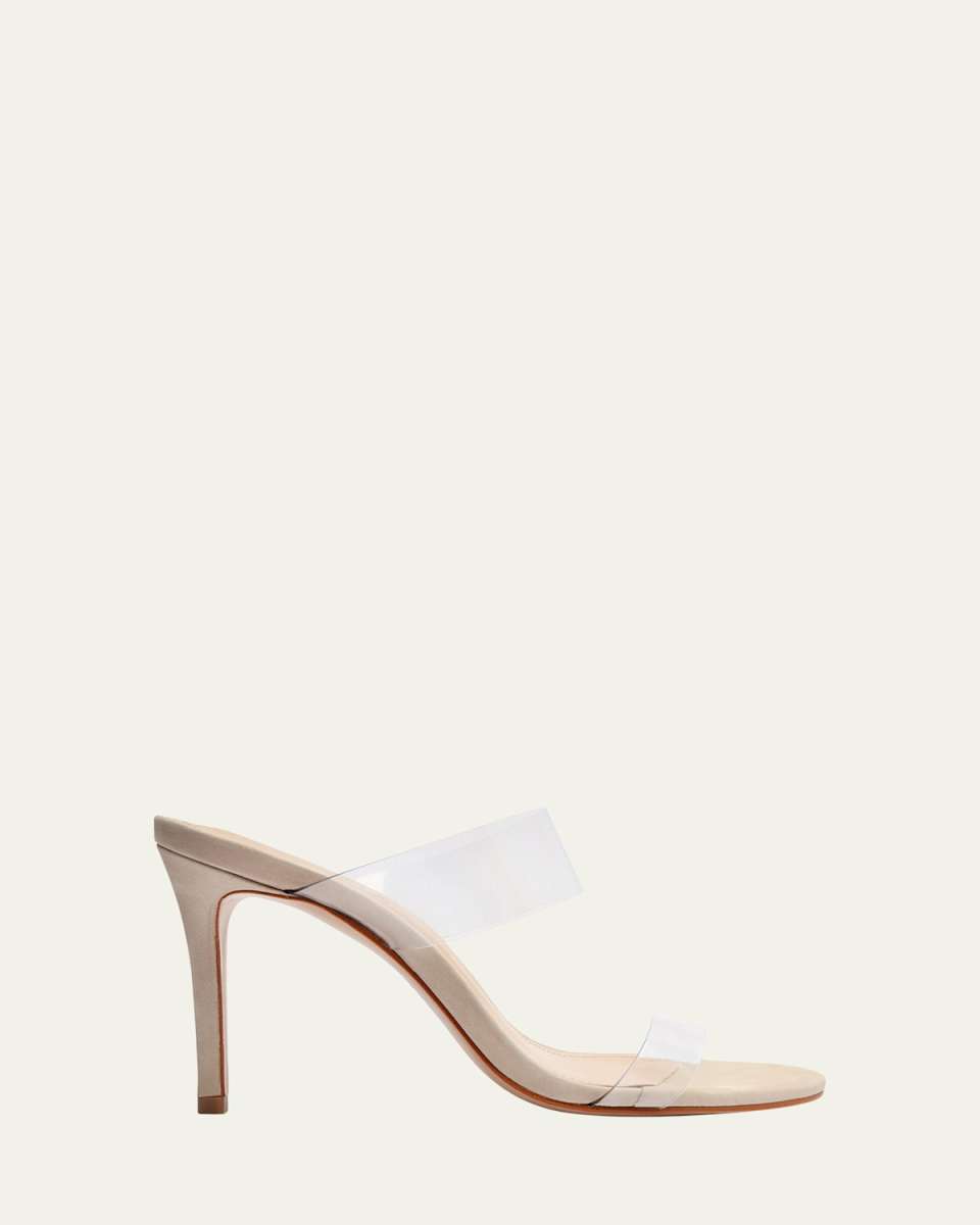 Ariella Strappy See-Through Vinyl Slide High-Heel Sandals